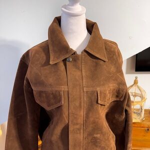 Brown Faux Suede Jacket sz Medium made in Italy